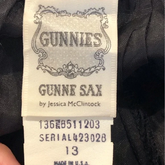 Gunne Sax skirt black and white check with ruffle crinoline extending past hem - Picture 7 of 8